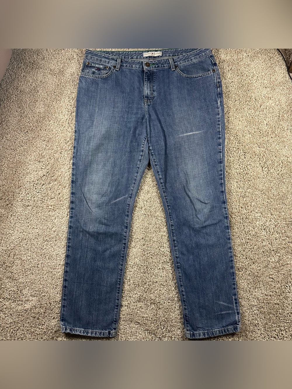 VTG Tommy Hilfiger Jeans Size 14 Straight Leg Blue Medium Wash Cotton Y2K 2002